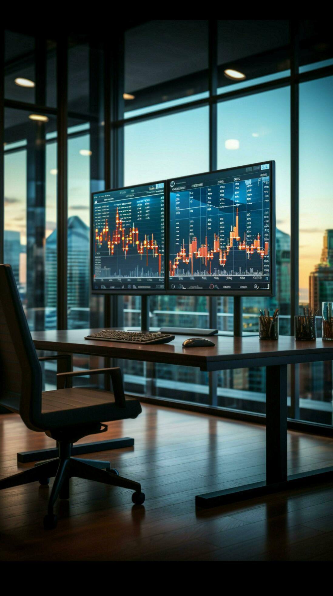 stock-market-exchange-concept-in-an-empty-traders-office-with-glass-walls-vertical-mobile-wallpaper-ai-generated-free-photo